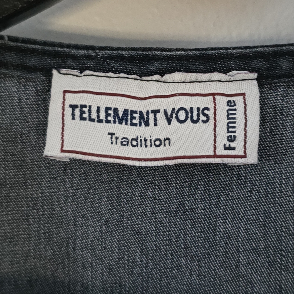Tellement Vous Dark Wash Denim Vest – Chic Vintage Aesthetic,size L - Picture 13 of 16